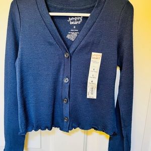 New Girls Jumping Beans Lettuce Edge Cardigan Size 6